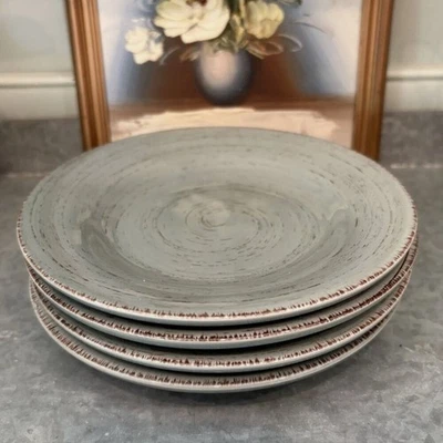 4 PIEZAS ETIQUETA Azul Pizarra Cocina 6.25" Comedor Servir Taza Café Platillo Desierto Platos Foto 1 de 4