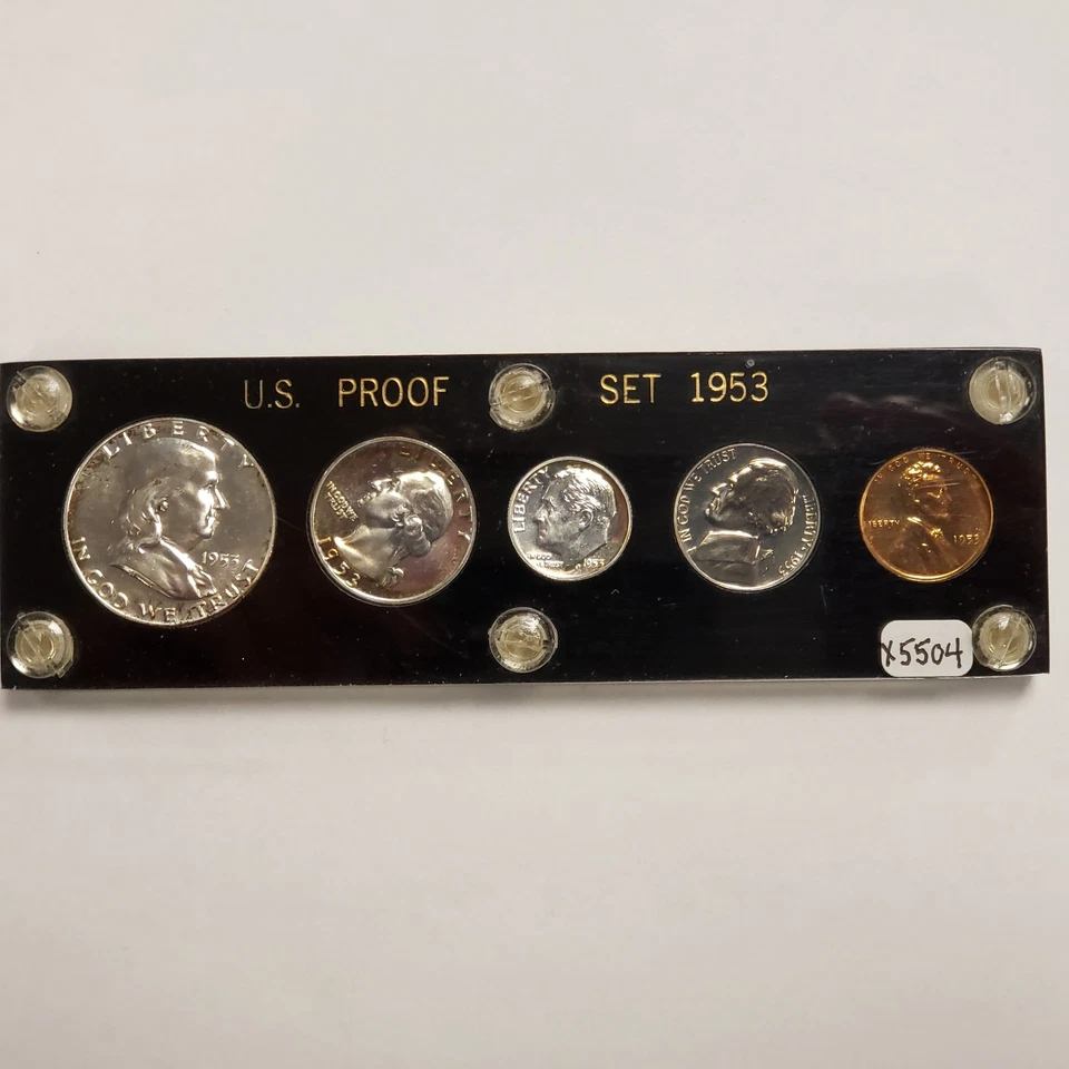 Juego de prueba de plata 1953 Estados Unidos soporte de plástico capital - SKU-X5504 Foto 1 de 4