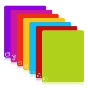 7 Pieces Flexible Cutting Boards, BPA Free Plastic Cutting Boards for Kitchen... - Picture 1 of 6