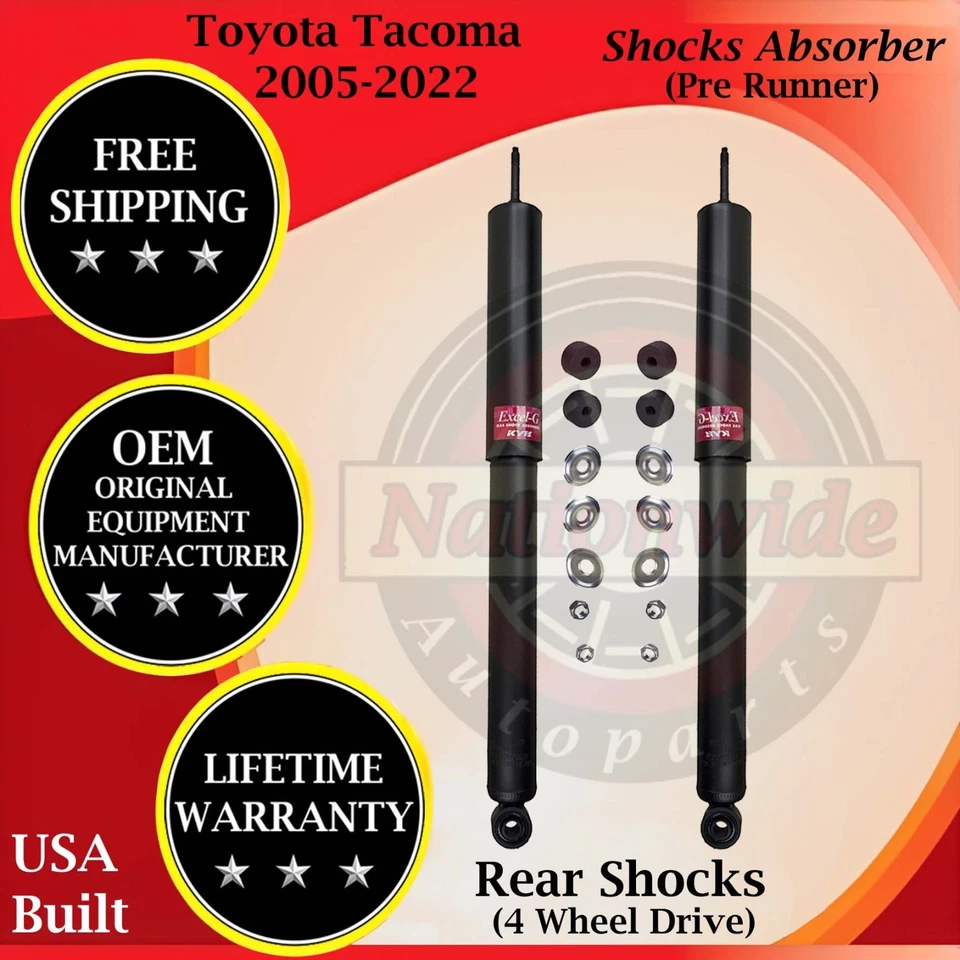 Amortiguadores traseros KYB OEM para Toyota Tacoma 2005-2022 2,7 L 3,5 L 4,0 L 4x4 guerra de por vida Foto 1 de 4