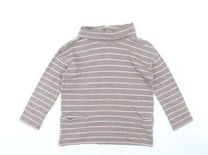 Joules Women's Grey Pink Striped Jumper Size 14 - Picture 1 of 12