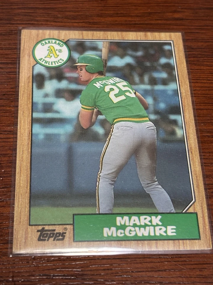 1987 Topps Baseball #366 Mark McGwire Bash Brothers Home Run EX/MT - Image 1 of 1