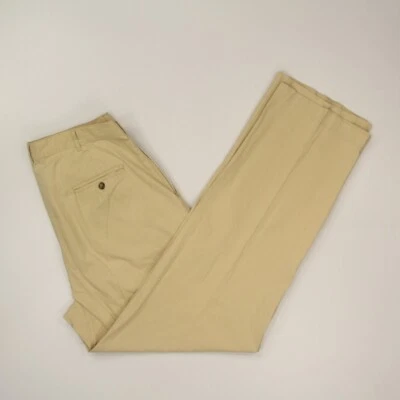 Pantalones chinos plisados para hombre J Peterman talla 36X35 beige ligeros Foto 1 de 4