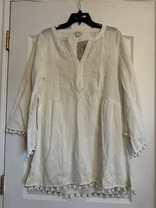 NWT Sundance Catalog Ivory Cotton Embroidered “Nikkia Coverup” Size S , $118 - Picture 1 of 8