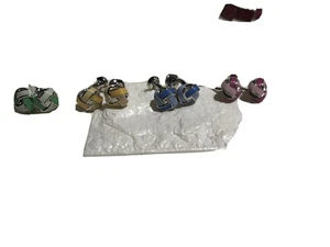 Set Of 4 HUGO BOSS MENS DESIGNER PURPLE SILVER CUFF LINK CUFFLINKS - Picture 1 of 7
