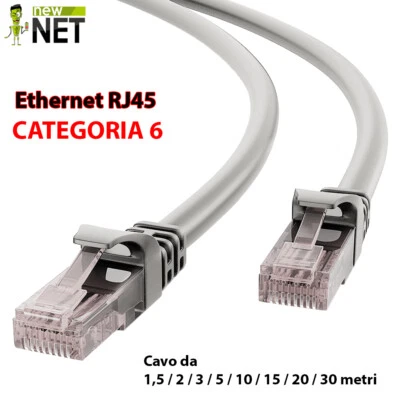 Cavo da 1,5 a 30m di RETE Ethernet Lan Cat, 6 UTP RJ45 switch router modem pc - Immagine 1 di 4