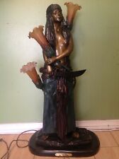 Vintage Villanis Bronze Scluture Of Judith Woman Warrior  On The Marble Base 