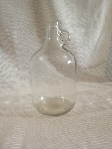 One Gallon Clear Glass Finger loop Jug Farm house Wine Vintage | eBay