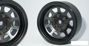 SSD 1.55" Steel D Hole Wheels BLACK SSD00488 V2 Hubs 12mm Hex Beadlock - Picture 1 of 4