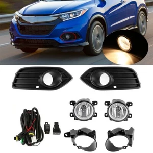 For Honda HR-V 2019-2021 Pair Fog Lights Lamps w/ Bezel & LED Bulbs & Wiring Kit - Picture 1 of 12