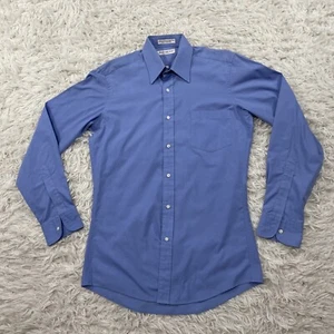 YVES SAINT LAURENT Menswear Shirt 14.5 32-33 Blue Luxury Posh Long Sleeve Mark M - Picture 1 of 20