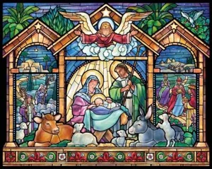 Vermont Christmas Company Buntglas Krippe Puzzle 1000 Teile NEU! - Bild 1 von 1