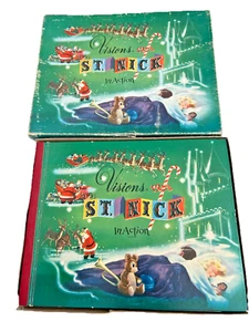 50er Jahre Visions of St Nick In Action Pop Up 3 D Bilderbuch mit Originalkarton - Bild 1 von 13