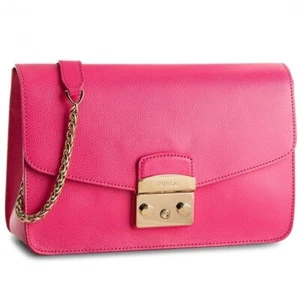 Furla Metropolis Shoulder Clutch Women Pink Ortensia Leather Bag 972395 NWT - Picture 1 of 5
