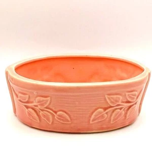 Diseño de hoja de maceta rosa polvorienta ovalada de cerámica vintage de EE. UU. #163 - Imagen 1 de 9