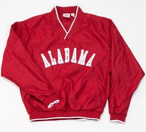 Vintage Alabama Crimson Tide Logo Pullover V Neck Windbreaker Jacket Size Large - Picture 1 of 13