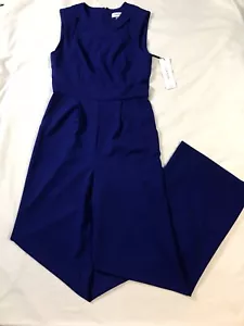 Tuta Calvin Klein donna blu taglia 4 tasche zip gamba larga - Foto 1 di 12