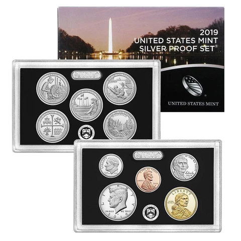 2019-S US Mint Silver Proof Set with OGP & COA without Reverse Proof Penny Cover