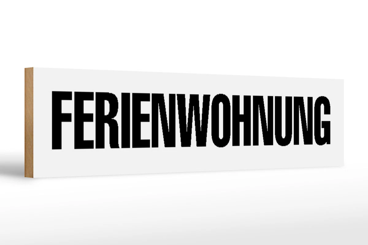 Schild \"FERIENWOHNUNG\" Im Straßenschild-Look – Aus Aluminium, 50x11 Cm, Mit Montagelöchern (blau/weiß)