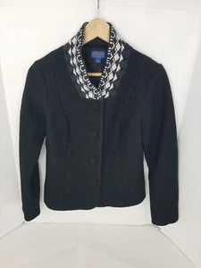 Pendleton Mujer S Petite Chaqueta Lana Merino Botones Gris Clásico - Imagen 1 de 14