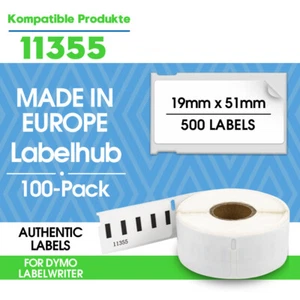 100x Etiketten kompatibel für Dymo 11355 Labelwriter 400 450 Turbo Duo TwinTurbo - Bild 1 von 7