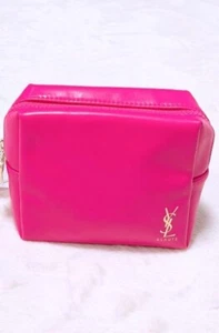 YSL Yves Saint Laurent BEAUTE Novelty Pouch PINK JAPAN bag clutch heart charm - Picture 1 of 5