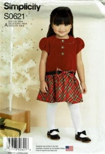 Simplicity Sewing Pattern 0621 1262 Dress Holiday Toddler Size 1/2-4 - Picture 1 of 2
