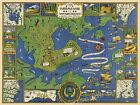 Carte historique de style vintage années 1920 « Portland Maine and Places Thereabout » - 18x24