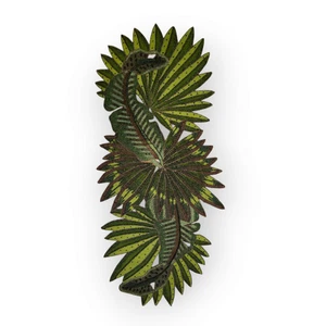 Corredor de mesa grande Kim Seybert tropical hoja de palma con cuentas vidrio madera COMO ESTÁ leer - Imagen 1 de 9