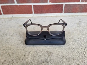 Vintage Titmus U.S.A. Horn-Rim Eyeglasses Frames Lenses 4 3/4-6” Gray 1950s? - Picture 1 of 10