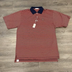 Peter Millar Palmer Sport Polo gestreift SS Herren Large marineblau Nantucket Erwachsene - Bild 1 von 9