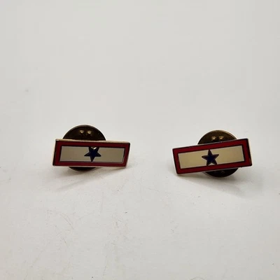 Винтажный синий звезда службы баннер лацкан булавки эмаль военного патриотический пара - Изображение 1 из 3