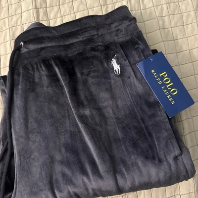Pantalones deportivos Polo Ralph Lauren terciopelo negro talla L Foto 1 de 4