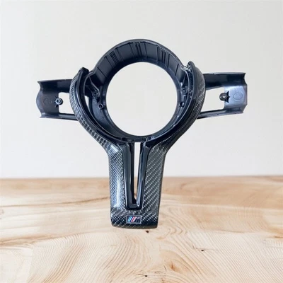 1x BMW F30 F31 M SPORT Real Carbon Fibre Steering Wheel Cover Trim 32302345203 - Image 1 of 4