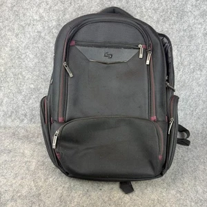 Solo Executive Laptop Backpack, Black/Red - Picture 1 of 13