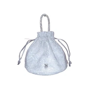Victoria’s Secret Small Drawingstring Bag Silver Glitter - Picture 1 of 4