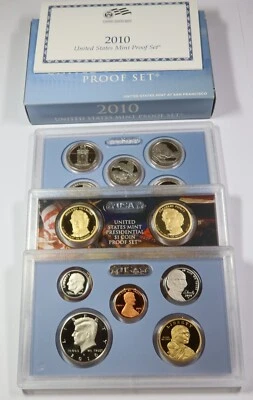 2010 S Proof Clad Complete 14 Coin US Set Box & COA #45915Y - Image 1 of 4