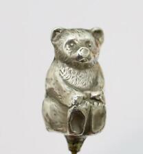 Rare antique sterling solid silver Teddy bear hatpin hat pin 1909 W.V.&S.
