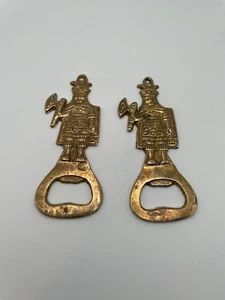 Two Bottle Beer Soda Brass Opener Peruvian Mayan Man Warrior Hangable - Picture 1 of 9