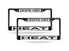 Miami White Hot Heat NBA Black Metal (Set of 2) Laser License Plate Frame Set