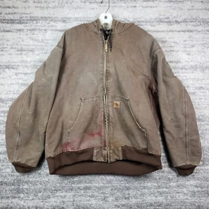 Carhartt Jacket Mens XL Regular Brown Vintage Thermal Lined Chore J130-CHT *Flaw - Picture 1 of 9