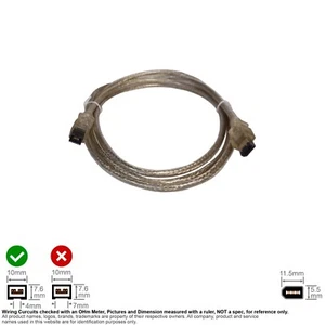 Cable Firewire IEEE 1394 1394B BETA 9-Pin 1394A 6-Pin Silver 6FT #121424 - Picture 1 of 2