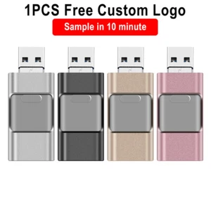 For IOS 3 in 1 high speed memory stick Free logo USB 3.0 flash drive 64G 32G 16G - Picture 1 of 14