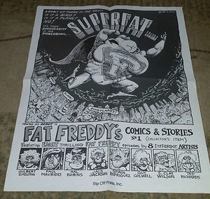 FAT FREDDY POSTER(~17" X 22")LIGHTLY WORN-ORIGINAL-VINTAGE-1983-RIP OFF PRESS - Bild 1 von 1