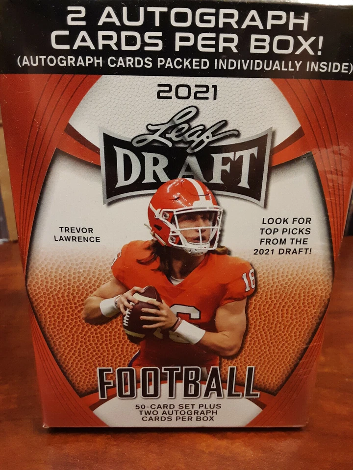 2021 Leaf Draft Football Retail Blaster Box-2 Autos+50 Card Set TREVOR LAWRENCE? - Image 1 of 1