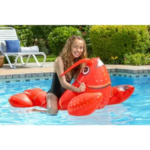 Lobster Rider Inflatable Swimming Pool Float, Red, Small | Poolmaster Float - Picture 1 of 12