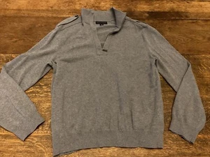 Banana Republic Sweatshirt Herren Large grau Stehkragen Langarm 1/4 Reißverschluss Stretch - Bild 1 von 6