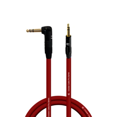 Right Angle 1/4" TRS to 3.5 Balanced Cable Custom Length, Color Stereo Connector - Image 1 of 4