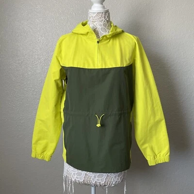 Xersion Mujer 1/4 Cremallera Capucha Anorak Chaqueta Chartreuse Años 90 Retro Cortavientos L Foto 1 de 4