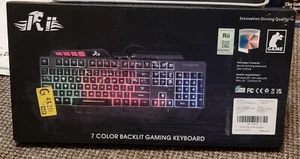 Gaming Keyboard German Layout 7 Colour Backlit Gaming Tastatur - Picture 1 of 5